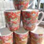 Set Of Six Aspen Mugs In Red Strawberry Thief, thumbnail 5 of 12