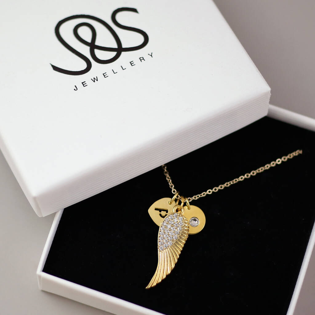 Christmas Angel Wing Cluster Necklace By J&S Jewellery ...