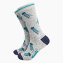 Seals Seagulls Jellyfish Seaside Men's Bamboo Socks Gift Box, thumbnail 4 of 4