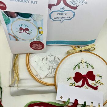 Christmas Bow Embroidery Kit, 8 of 8