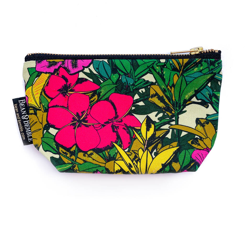 Tropical Bamboo Machine Washable Cosmetic Bag Two Sizes By Bean and ...