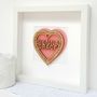 Personalised New Baby Girl Pink Oak Heart, thumbnail 1 of 3