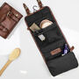 Personalised Leather Hanging Wash Bag With Buckles, thumbnail 1 of 9