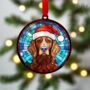 Red Setter In Santa Hat Suncatcher Decoration, thumbnail 4 of 6