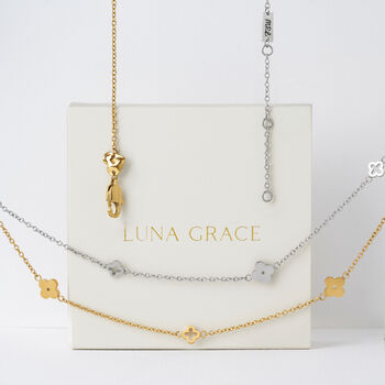 Personalised Woman's Gold Clover Necklace – Delicate Charm With Meaningful Elegance, 2 of 9