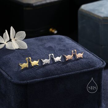 Plesiosaurus Dinosaur Plesiosaur Stud Earrings In Sterling Silver, 2 of 11