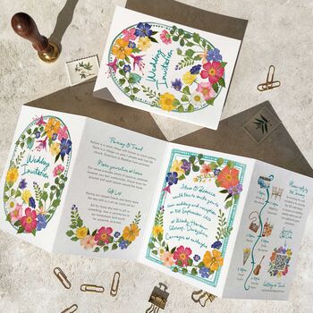 Whimsical Floral Garden Wedding Invitation Suite, 9 of 11