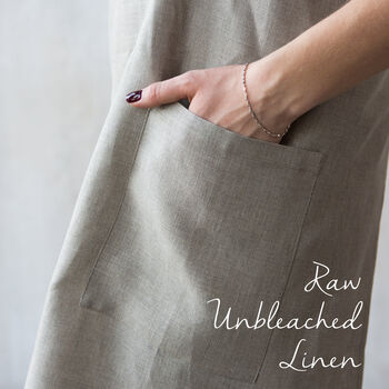 Unbleached Natural Linen Pinafore Apron For Women, 2 of 6
