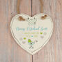 Vintage Baby White Wooden Hanging Heart, thumbnail 2 of 4