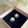 Gold Plated Pearl Stud Earrings, thumbnail 5 of 5