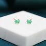 Tiny Mint Green Opal Marquise Stud Earrings, thumbnail 2 of 12
