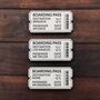 Personalised Boarding Pass Ticket Enamel Pin, thumbnail 2 of 5