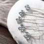 Pale Blue Crystal Hair Pins, thumbnail 3 of 4