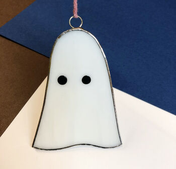 Handmade Glass Ghost Hanging Decoration, 2 of 2