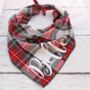 Personalised Alfies Red Tartan Plaid Dog Bandana, thumbnail 1 of 2