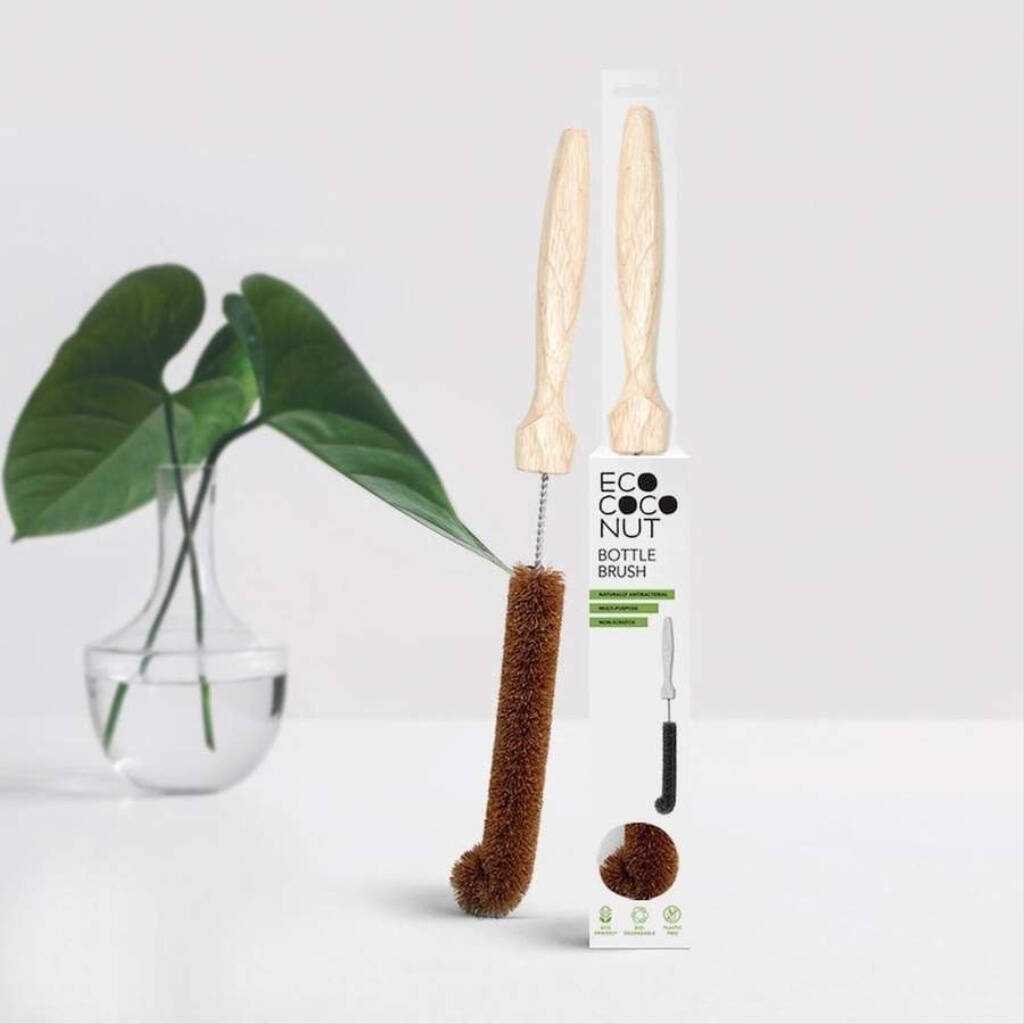 Eco Coconut Bottle And Glass Cleaning Brush