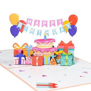 Happy Birthday Cake Pop Up Card For Friends, 2 of 5