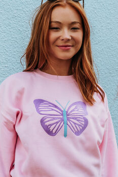 Large Embroidered Butterfly Sweater, 3 of 7