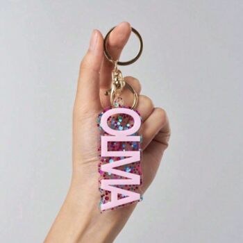 Personalised Acrylic Glitter Key Chains Key Rings Bag Charm, 5 of 9