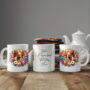 Personalised Vizsla Summer Floral Dog Wreath Gift Keepsake Mug, thumbnail 2 of 2