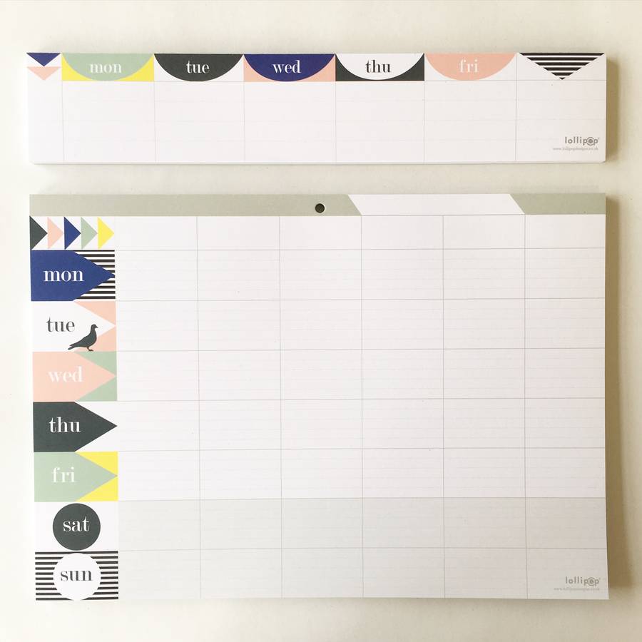 Mini 'Keyboard' Weekly Planner Pad : Pastel By Lollipop Designs ...
