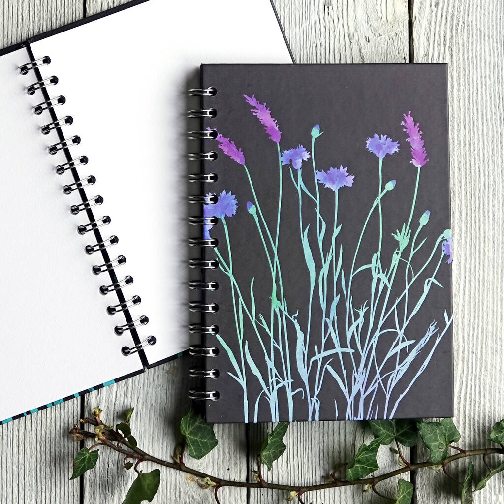 Cornflowers And Lavender Notebook / Sketchbook, 1 of 2