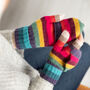 Rainbow Stripe Knit Gloves, thumbnail 3 of 4