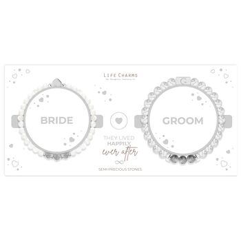 Bride And Groom Semi Precious Stones Bracelet Set, 3 of 3