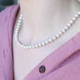 White Round Pearl Bridesmaid Statement Necklace And Earring Set, thumbnail 4 of 6