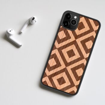 Geometric Diamond Wooden Case iPhone Samsung Google, 3 of 6