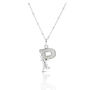 Solid Silver P Initial Necklace With Mother Of Pearl, thumbnail 1 of 6