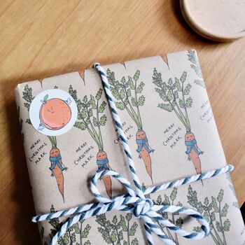 Personalised Carrot Christmas Wrapping Paper Set, 3 of 5