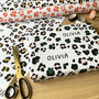 Personalised Leopard Print Name Wrapping Paper, thumbnail 1 of 5