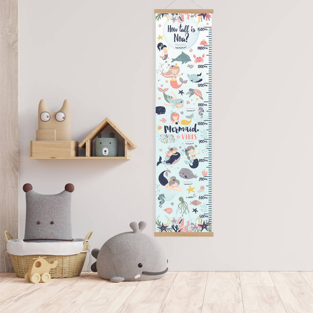 Personalised Mermaids In The Sea Height Chart, 1 of 5