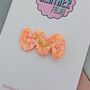 Summer Orange Glitter Resin Hair Clip / Festival Fashion Barrette / Bright Citrus Tangerine Slide / Holiday Styling Hair Accessory, thumbnail 3 of 4
