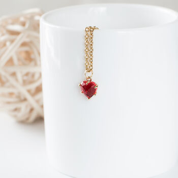 Tiny Red Heart Necklace, 7 of 9