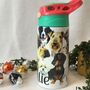 Personalised Dog Print Flip Top Kids Water Bottle, thumbnail 6 of 10