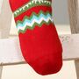 Personalised Log Cabin Knitted Christmas Stocking, thumbnail 8 of 9