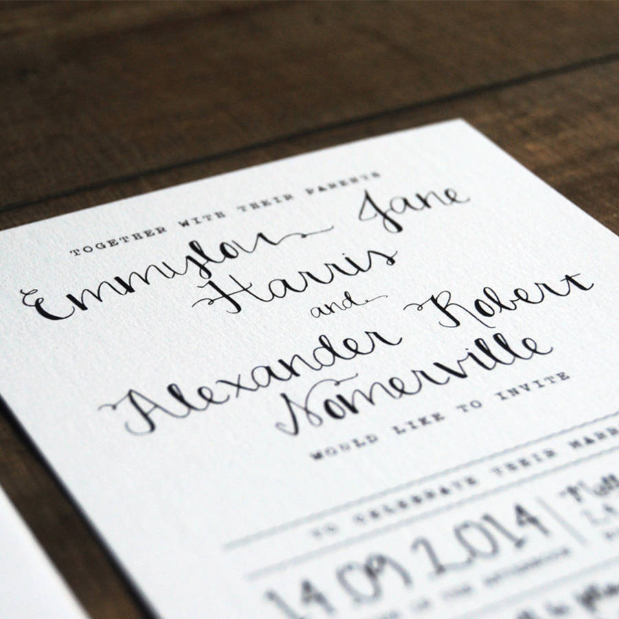 Calligraphy Wedding Invitation Stationery By Feel Good Wedding