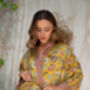 Gold Satin Silky Full Length Kimono Robe, thumbnail 5 of 8