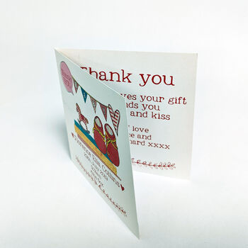 Personalised New Baby Thank You Cards Pack Of Six, 5 of 8