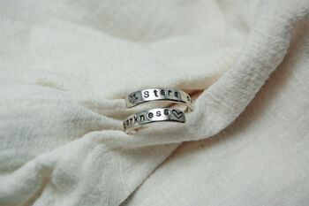 Personalised Adjustable Engraved Hug Ring Silver Gold, 4 of 11