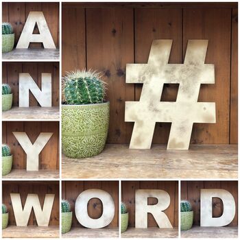 Home And Garden Personalised Christmas Signs , Gold Metal Letter Decorations , Any Word You Like, 2 of 8