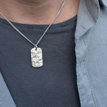 Memorial Ashes Imprint Dog Tag Silver Necklace, 3 of 5