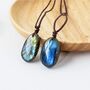 Natural Labradorite Pendant Rope Chain Necklace, thumbnail 2 of 5