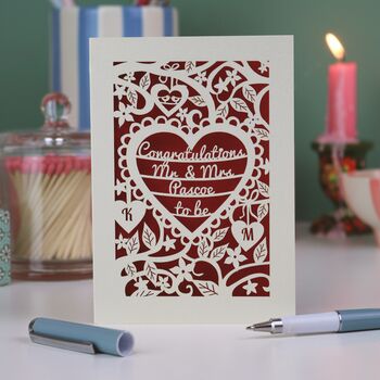Personalised Papercut Heart Engagement Card, 4 of 6