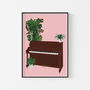 Piano Houseplant Print | Instrument Music Poster, thumbnail 4 of 10