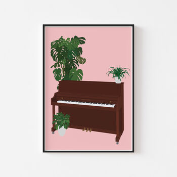 Piano Houseplant Print | Instrument Music Poster, 4 of 10