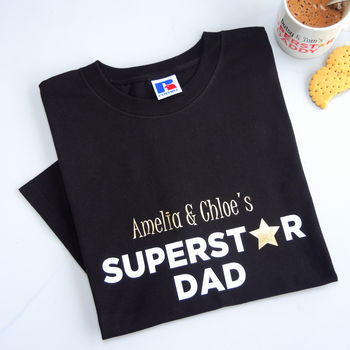 Personalised Superstar Daddy T Shirt, 5 of 12