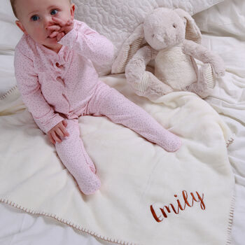 Personalised Baby Blanket And Bunny Soft Toy Gift Set, 3 of 8